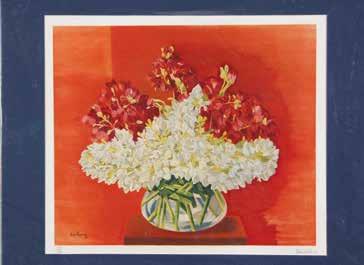 Mojżesz Moise Kisling (1890 1953) Kwiaty w szklanym wazonie litografia barwna/papier 44,5 x 55 cm sygn. na płycie l.d.