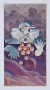 107. Małgorzata Spychalska-Płużańska (ur. 1942) Słońce kolaż/papier; 26,5 x 13,5 cm w świetle passe-partout ilustracja do książki: R.M. Groński, Wierszyki meteoro-nie-logiczne, wyd.