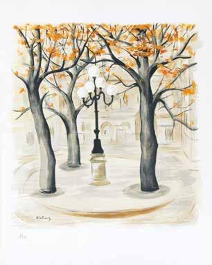 110. Mojżesz Moise Kisling (1890 1953) La Place de Furstemberg 1951 litografia barwna/papier 53,5 x 42,5 cm sygn.