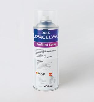 SPRAY USZKODZENIA O WIELKOŚCI DO 30 cm 2 Dziedziny zastosowania DOLD SPACELINE Prefilled Spray dzięki dobrej odporności na warunki atmosferyczne nadają się do zastosowania na metalach, tworzywach