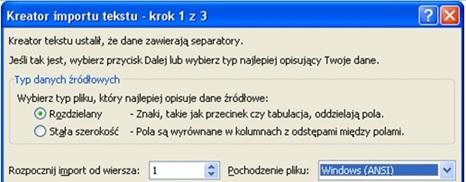 Spowoduje to, iż serie danych zaznaczonych będą połączone linią łamaną, co ułatwi analizę wyników. Następnie należy prawidłowo dobrać zakresy danych.