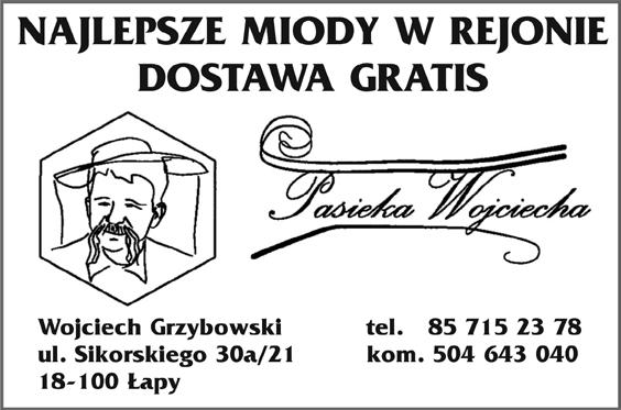 Reklama Klub Radnych PRAWO I SPRAWIEDLIWOŒÆ Rady Miejskiej w apach Leszek Pawe³ Gulewicz (tel. 602 471 021), Janusz Jamio³kowski (tel. 798 806 452), Marianna Kaczyñska (tel.