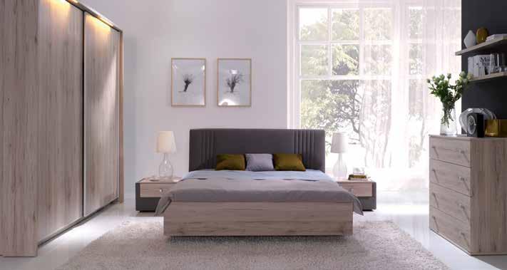 Mocne strony MOMENT Zaprojektuj sypialnię według swoich potrzeb korpus fronty akcesoria gotowa szafa łóżko stoliki nocne komoda 1.