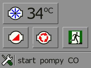 Opis nastaw w Menu POMP: Start pompy CO - parametr ten definiuje od jakiej temperatury ma załączyć się pompa CO. Pompa obiegowa wył. - pompa CO dodatkowa wyłączona.