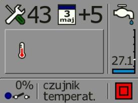 7. AARMY I KOMUIKATY Podczas pracy kotła mogą występować różnego rodzaju stany alarmowe i komunikaty. Przedstawiane są one w postaci ikon na ekranie roboczym regulatora. AARMY AWARIA CZUJIKA TEMP.