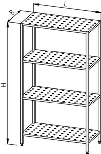 1426 1591 1760 1932 1100 1493 1672 1857 2044 E 3240 Regał ociekowy - perforowany 1200 1559 1754 1953 2155 1300 1626 1835 2050 2267 1400 1693 1917 2147 2379 E 3245 (4 półki)
