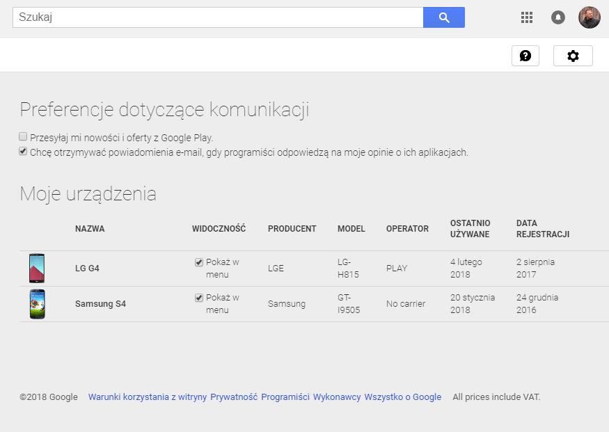 Serwisy Google Źródło: Google,