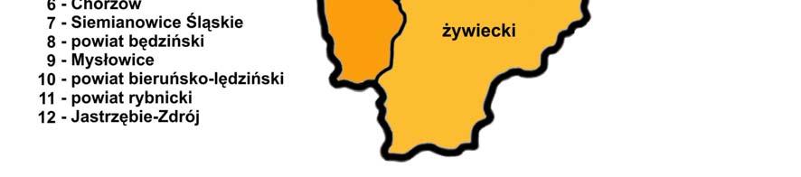 śląskiego Zamieszczona poniżej mapa