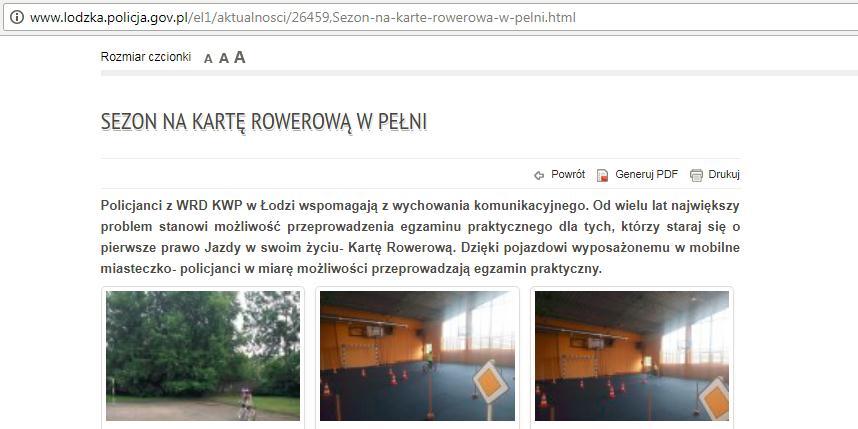 www.lodzka.policja.gov.pl Materiały informacyjne i edukacyjne są zamieszczane: przez Komendę Wojewódzką Policji w Łodzi na stronie pod adresem: http://www.