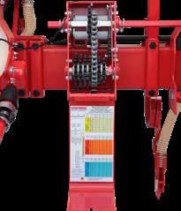 wysiewających, zapewniają ponad 200 możliwych odstępów wysiewu w zakresie od 2,9 do 43,8 cm.
