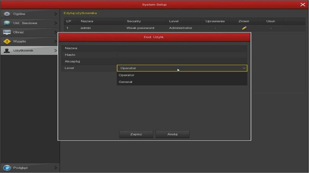 Channel config ( Konfiguracja
