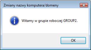 Kliknij przycisk OK, gdy otworzy się okno "Witamy w