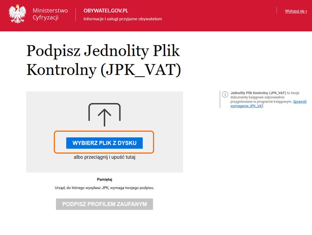 Po zalogowaniu należy kliknąć w