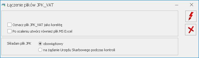 Na oknie Pliki JPK znajduje się również przycisk Odbierz służący do odbioru UPO.