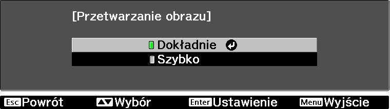 Regulaja obrazu Przetwarzanie obrazu Zwiększa szybkość reakji na obrazy wyświetlane z dużą prędkośią, np. podzas gier.