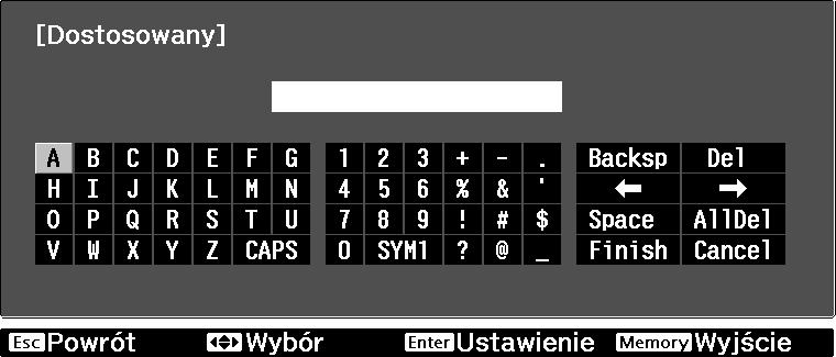 Regulaja obrazu Kasowanie zapisanej pamięi a b Naiśnij przyisk Wyświetli się ekran opji Skasuj pamięć. Wybierz nazwę pamięi. i wybierz opję Skasuj pamięć.