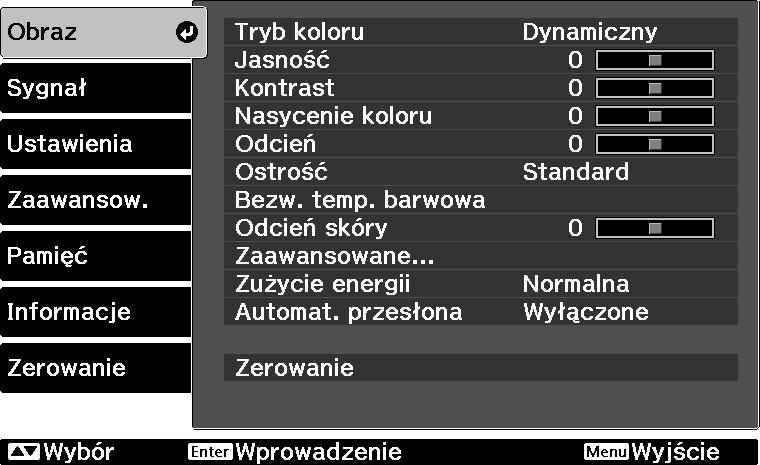 Menu konfiguraji Funkje menu konfiguraji Obsługa menu konfiguraji W menu konfiguraji można zmienić ustawienia