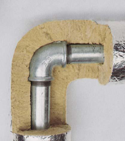 FLEXOROCK IZOLACJE TECHNICZNE HVAC OPIS PRODUKTU Elastyczne otuliny FLEXOROCK pokryte płaszczem ze zbrojonej folii aluminiowej, wyposażone w zakładkę samoprzylepną, produkowane ze skalnej wełny