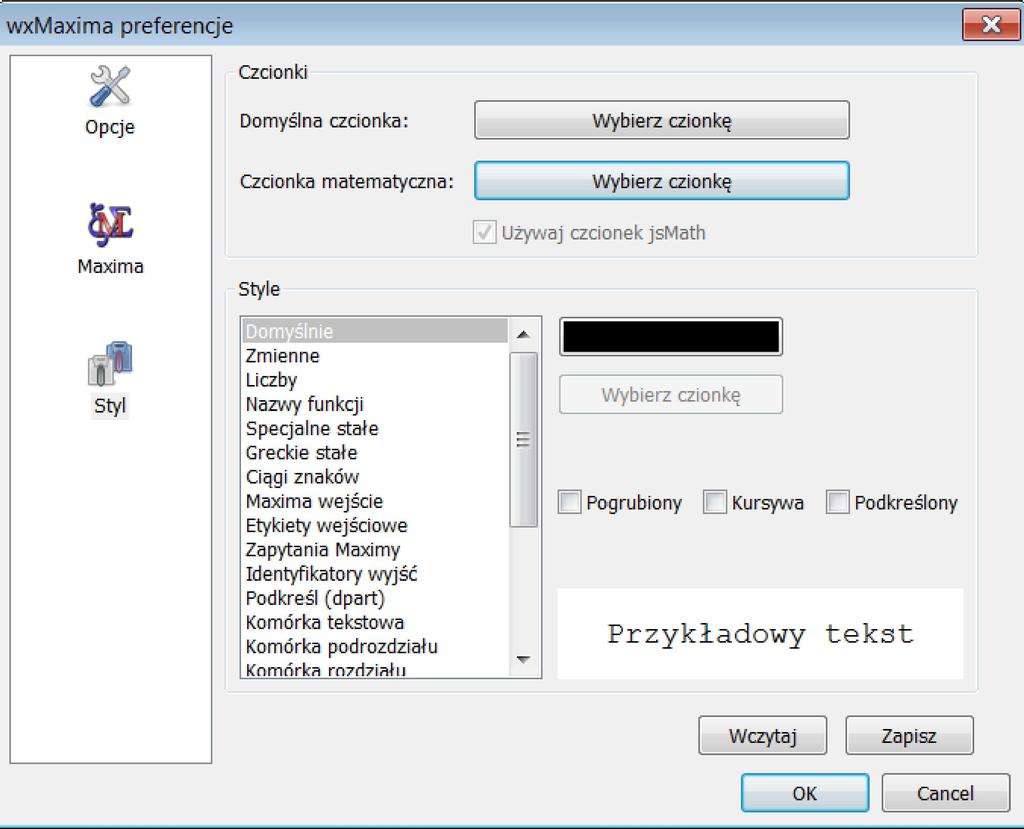 Lech Sławik Podstawy Maximy 1 Interfejs wxmaxima.
