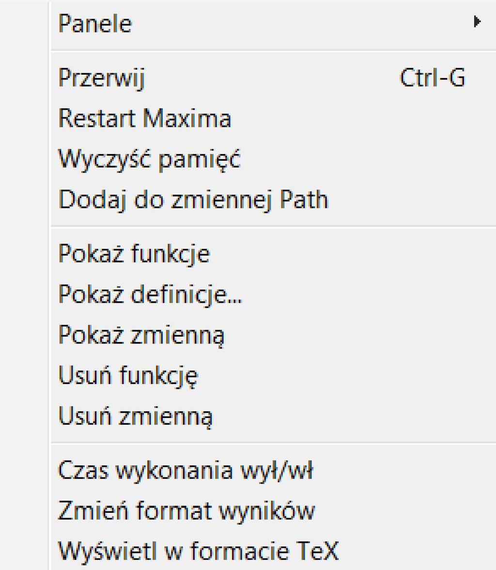 Lech Sławik Podstawy Maximy 1 Interfejs wxmaxima.wxmx 8 / 13 Figure 7: 5.