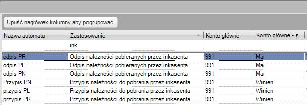 Ostatnimi automatami są grupy zapisów wykorzystywane najczęściej do łącznego