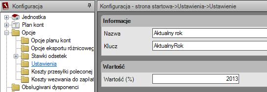Krok 19 - Automatyczne logowanie się do nowego roku Podczas logowania system domyślnie podpowiada rok bieżący.