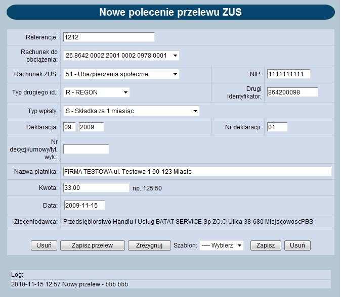 AKCEPTOWANIE PRZELEWU Użytkownik ma możliwość akceptowania przelewu. W tym celu należy wybrać z listy przelew o statusie nowy oraz na formatce Przelew akceptowanie zatwierdzić akceptację przelewu.