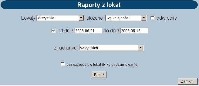 Z rachunku w tym polu definiujemy, dla jakiego rachunku ma być wykonany raport. Domyślnie raport obejmuje wszystkie zdefiniowane w aplikacji konta.