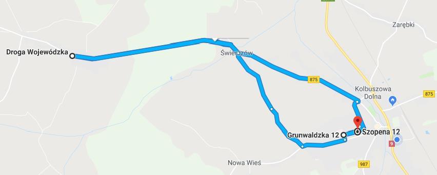 Kurs II Szkoła Podstawowa nr 2 Świerczów SZKOŁA PODSTAWOWA nr 2 Godzina dowożenia rano: 17 km (17 km rano) 7.25 gimnazjum i szkoła podstawowa Godzina odwożenia po południu 12.35, 13.