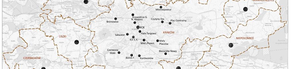 węzłów w gminach