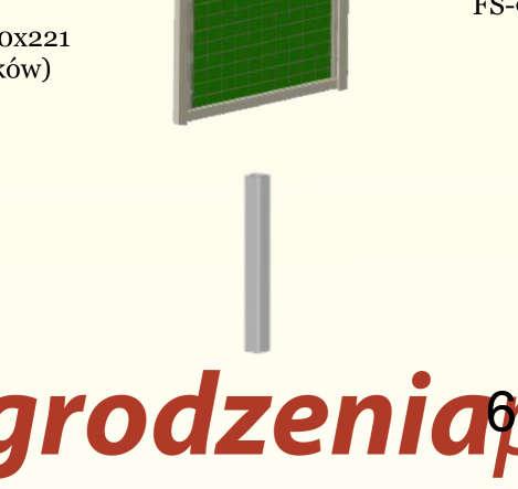 kratki Ściana 180x213 (bez słupków) FS-910-300-014 FS-910-300-042 Zielony Ceglasty 1250,00 Ogrodzenie typu Classic Wall z kratki