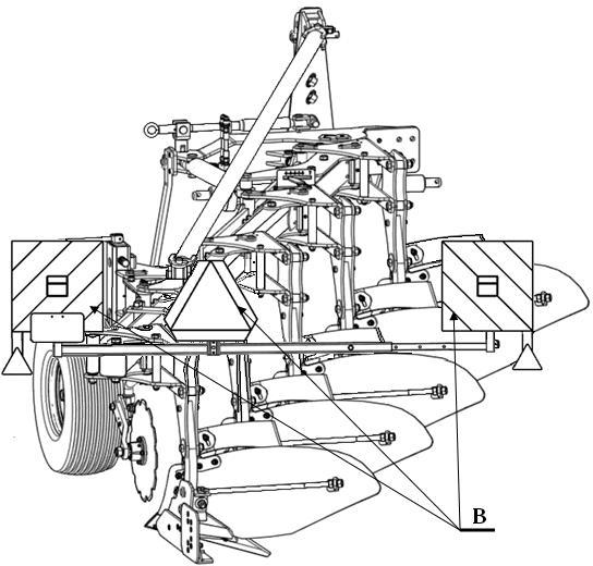 3.4 Transport maszyny po drodze Rysunek: 8 Pług TUR vario agregat składający się z ciągnika rolniczego i zagregowanej z nim maszyny rolniczej musi spełniać wymagania identyczne ze stawianymi samemu