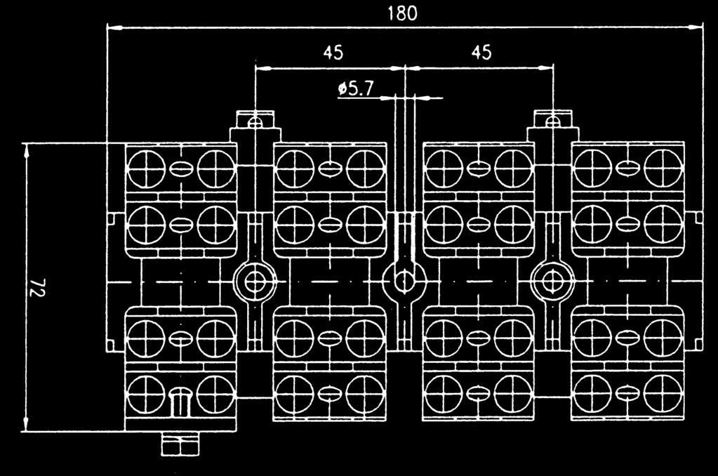 Złączki gwintowe 4- i 5-cio torowe do przewodów o przekroju 6 95 mm², mocowane do podłoża 4 & 5 line, threaded terminal blocks for cables with cross-section 6 95 mm², installed on the floor Винтовые