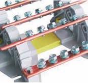 Materiał: Podstawy izolacyjne poliamid; szyny miedź elektrotechniczna; normalia stal ocynkowana. Temperatura pracy: -5 +85 C. Normy: EN 60439-1,,.