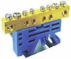 Zaciski ochronne mocowane do listwy TS35/TS32 na elementach izolacyjnych Protection clamps mounted on TS35/TS 32 bus bar with insulation materials Защитные зажимы прикрепляемые к рейке TS35/TS32 при