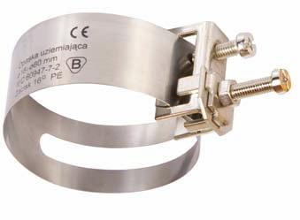 Earthing clamp ZU-16 enables connecting copper protection wire PE with very good electrical and mechanical properties.