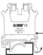 After its installation tighten mechanism which locks the terminal block on bus bar. Such solution guarantees stable and reliable electrical connection with the bus bar.