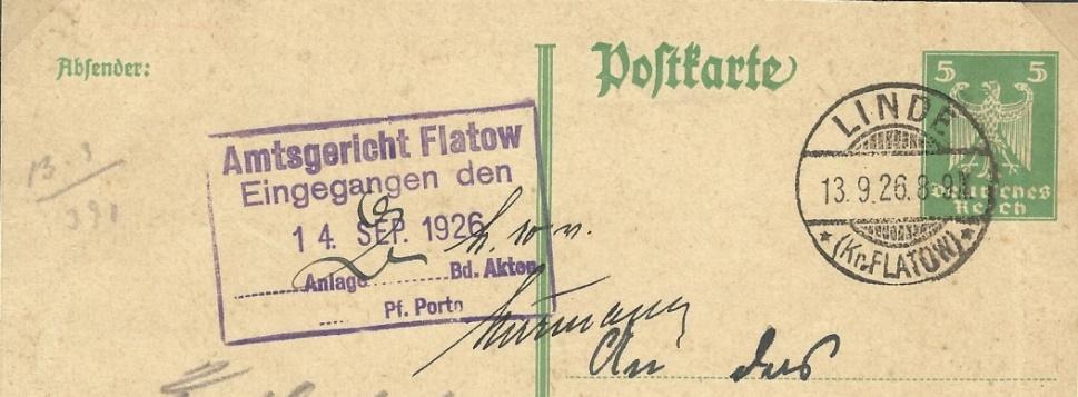 Fragment pocztówki nadanej w miejscowości Kujan (KUJAN) 5.8.1942 r., adresowana do Berlina (ze zbiorów Cz. Ruty).