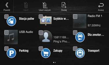 Audio [Radio]* 1 / [DAB]* 2 / [USB/iPod] / [HDMI/DVD] / [AUX] / [Bluetooth Audio] / [Apple CarPlay]* 3 / [Android Auto]* 3 *1 Można wybrać częstotliwość spośród zaprogramowanych ustawień 1 12,