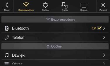 Ustawienia Obsługa konfiguracji 1 Naciśnij przycisk MENU. Zostanie wyświetlony ekran menu.
