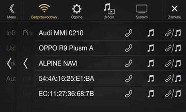 Konfiguracja funkcji Bluetooth Opcję [Bluetooth] można wybrać w ekranie menu konfiguracji łączności bezprzewodowej w kroku 1.