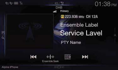 DAB/DAB+/DMB Przykładowy ekran trybu programu Przykładowy ekran główny DAB Przycisk programu Przewijaj strony listy, przesuwając palec w pionie.