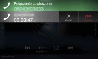 Ekran powiadomienia Połączenie przychodzące Rozłączanie połączenia 1 Dotknij przycisku [ ] (Zakończ). Połączenie zostanie zakończone.