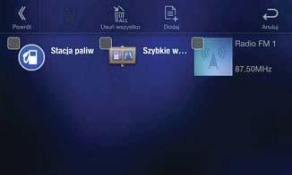 Funkcja Ulubione Użycie funkcji Ulubione Edycja ekranu Ulubione 1 Dotknij przycisku [ ] (Edycja). W lewym górnym obszarze ikony rejestracji pojawi się pole wyboru i przejdzie ona w tryb edycji.