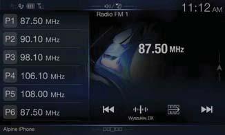 radiowej Szczegółowe informacje na temat przełączania wyświetlanych wiadomości tekstowych stacji radiowej można znaleźć w sekcji Wyświetlanie wiadomości tekstowych stacji radiowej (strona 52).