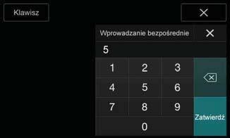 Aby wyświetlić ekran obsługi, dotknij opcji [Sterowanie]. Obsługa klawiatury numerycznej 1 Ponownie dotknij przycisku [Klawisz] w trybie obsługi menu.