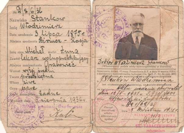 174 Grabowiecki Słownik Biograficzny / Grabowiec's Biographical Dictionary Dokument 1 Rok 1936, 5 sierpnia.