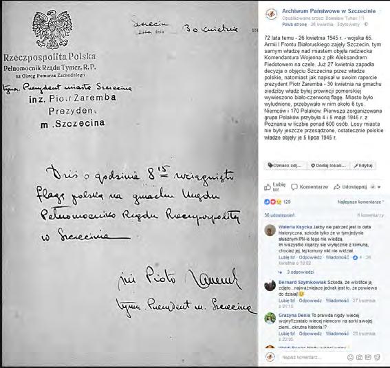 Pięć lat obecności Archiwum Państwowego w Szczecinie na portalu.