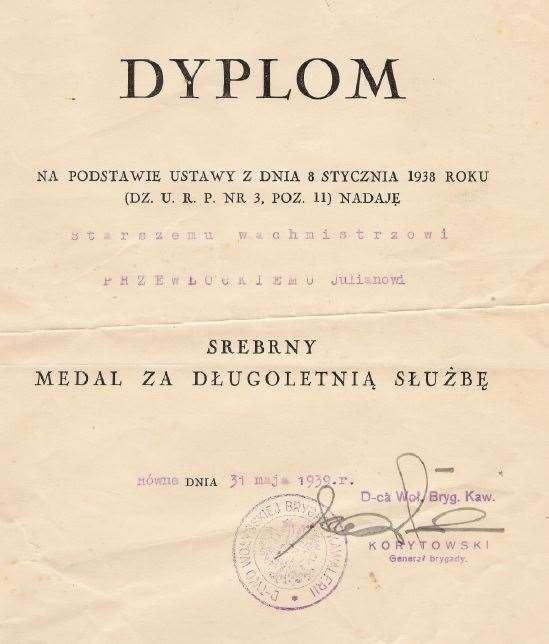 zbiorów Ryszarda Karczmarczuka). Dokument 9 Rok 1939, 31 maja.