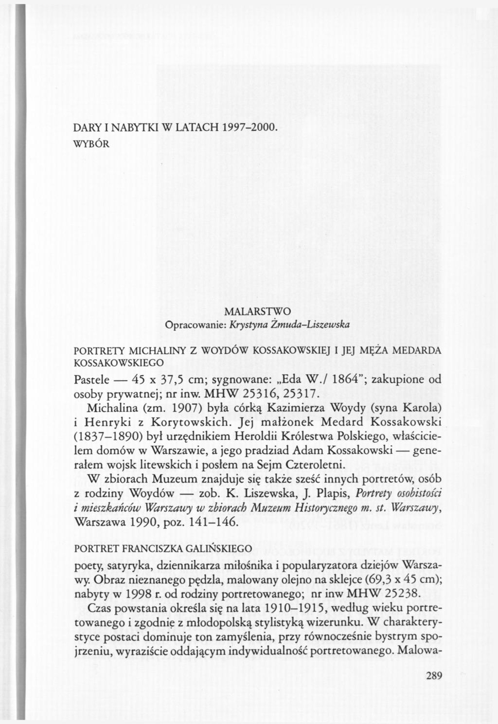 DARY I NABYTKI W LATACH 1997-2000.